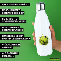 Edelstahl-Trinkflasche Tennisball Comic 500ml Wasserflasche