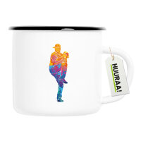 Emaille Tasse Baseball Pitcher bunte Silhouette 300ml...