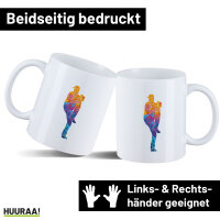 Kaffeetasse Baseball Pitcher bunte Silhouette 330ml