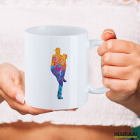 Kaffeetasse Baseball Pitcher bunte Silhouette 330ml