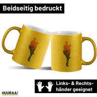 Glitzertasse Baseball Pitcher bunte Silhouette 330ml