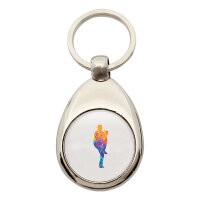 Schlüsselanhänger Baseball Pitcher bunte Silhouette