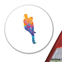 Aufkleber Baseball Pitcher bunte Silhouette 10cm rund