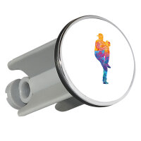 Waschbeckenstöpsel Baseball Pitcher bunte Silhouette...