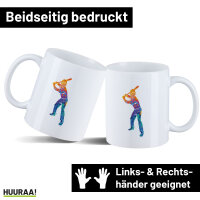 Kaffeetasse Baseball Batter Spieler bunte Silhouette 330ml
