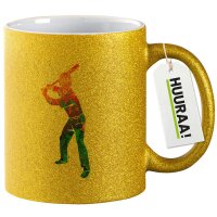 Glitzertasse Baseball Batter Spieler bunte Silhouette 330ml