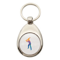 Schlüsselanhänger Baseball Batter Spieler bunte Silhouette