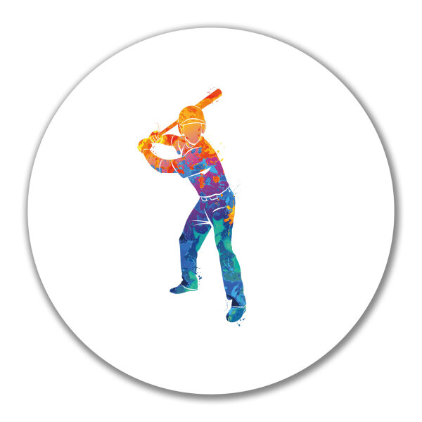 Aufkleber Baseball Batter Spieler bunte Silhouette 10cm