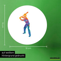 Aufkleber Baseball Batter Spieler bunte Silhouette 10cm