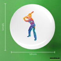 Button Baseball Batter Spieler bunte Silhouette