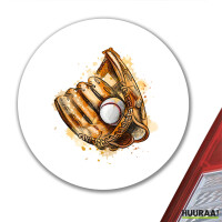 Aufkleber Baseballhandschuh und Ball Spieler bunte...