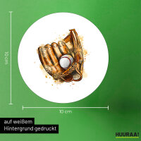 Aufkleber Baseballhandschuh und Ball Spieler bunte Silhouette 10cm