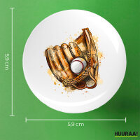 Button Baseballhandschuh und Ball Spieler bunte Silhouette