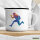 Emaille Tasse Football Spieler bunte Silhouette 300ml Vintage Emaille Becher