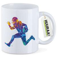 Kaffeetasse Football Spieler bunte Silhouette 330ml