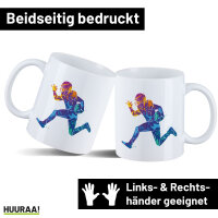 Kaffeetasse Football Spieler bunte Silhouette 330ml