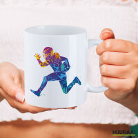 Kaffeetasse Football Spieler bunte Silhouette 330ml