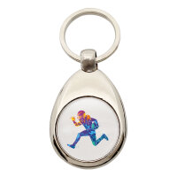 Schlüsselanhänger Football Spieler bunte Silhouette Schlüsselring