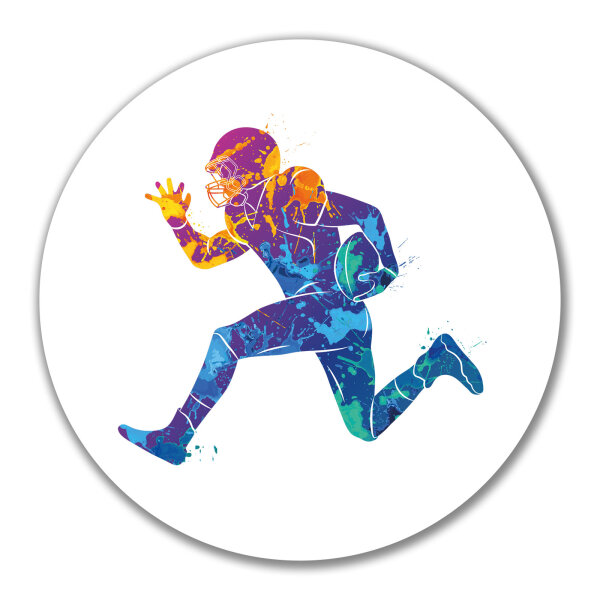 Aufkleber Football Spieler bunte Silhouette 10cm