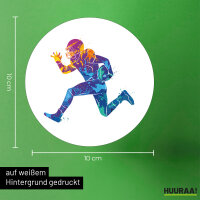 Aufkleber Football Spieler bunte Silhouette 10cm