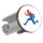 Waschbeckenstöpsel Football Spieler bunte Silhouette 4cm