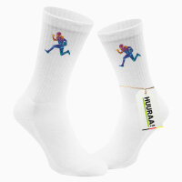 Unisex Socken Football Spieler bunte Silhouette Größe 37/46 White Motiv Tennissocken