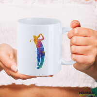 Kaffeetasse Golf Spieler bunte Silhouette 330ml