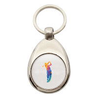 Schlüsselanhänger Golf Spieler bunte Silhouette
