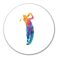 Aufkleber Golf Spieler bunte Silhouette 10cm