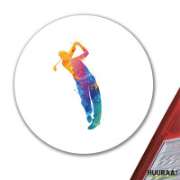 Aufkleber Golf Spieler bunte Silhouette 10cm