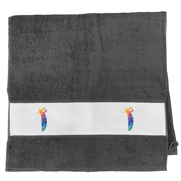 Handtuch Golf Spieler bunte Silhouette 50x100cm