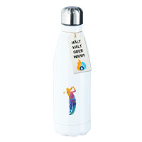 Edelstahl-Trinkflasche Golf Spieler bunte Silhouette 500ml Wasserflasche