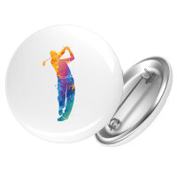 Button Golf Spieler bunte Silhouette