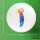 Button Golf Spieler bunte Silhouette