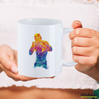 Kaffeetasse Boxer Spieler bunte Silhouette 330ml