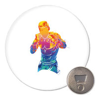 Magnet Boxer Spieler bunte Silhouette 59mm...