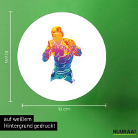 Aufkleber Boxer Spieler bunte Silhouette 10cm