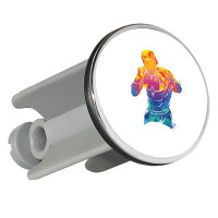Waschbeckenstöpsel Boxer Spieler bunte Silhouette 4cm