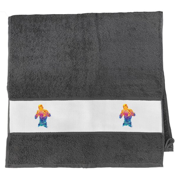 Handtuch Boxer Spieler bunte Silhouette 50x100cm