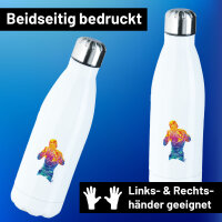 Trinkflasche Boxer Spieler bunte Silhouette 500ml...