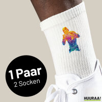 Unisex Socken Boxer Spieler bunte Silhouette Baumwolle