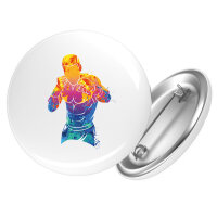 Button Boxer Spieler bunte Silhouette rund