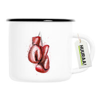 Emaille Tasse Boxhandschuh Comic 300ml Vintage Emaille...