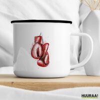 Emaille Tasse Boxhandschuh Comic 300ml Vintage Emaille Becher