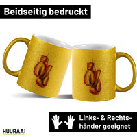 Glitzertasse Boxhandschuh Comic 330ml