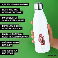 Edelstahl-Trinkflasche Boxhandschuh Comic 500ml Wasserflasche