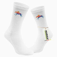 Unisex Socken Pferderennen Jockey bunte Silhouette Größe 37/46 White Motiv Tennissocken