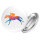 Button Pferderennen Jockey bunte Silhouette