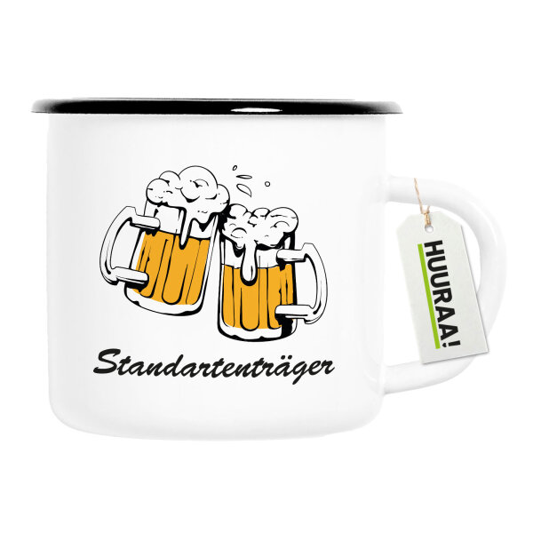 Emaille Tasse Standartenträger Schützenfest 300ml Vintage Emaille Becher
