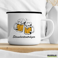 Emaille Tasse Standartenträger Schützenfest 300ml Vintage